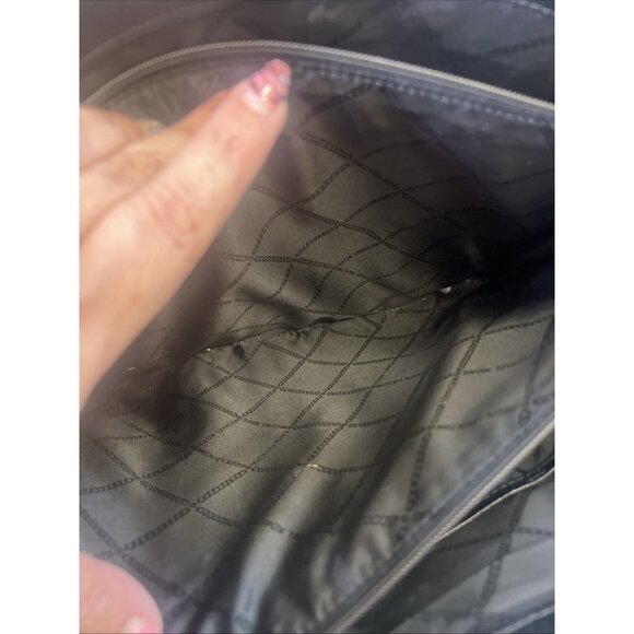 Michael Kors Leather Suede Black Jet Set Travel Tote Handbag Classic Purse - Picture 15 of 16